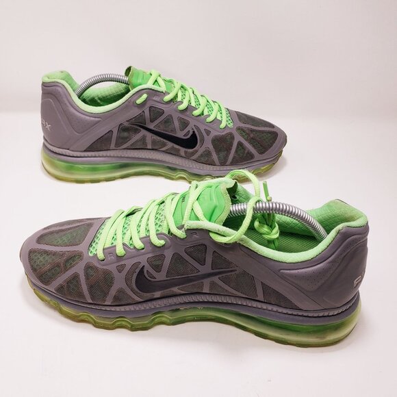 Nike Air Max+ 2011 Cool Grey Neon Lime mens 10 - Picture 7 of 10